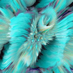 Aqua Daisy Abstract 1