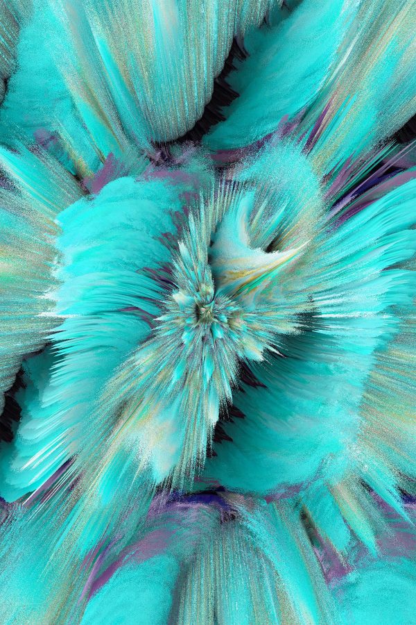 Aqua Daisy Abstract 1